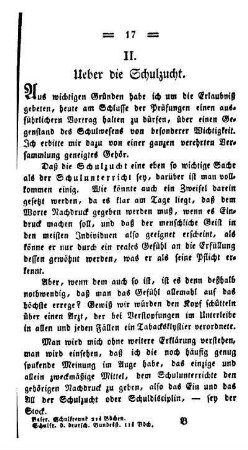 Ueber die Schulzucht