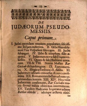 Schediasma historico philologicum de Judaeorum Pseudomessiis