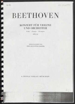 Konzert für Violine und Orchester : D-Dur : Opus 61