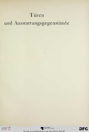 Türen und Ausstattungsgegenstände (Nr. 143-154)