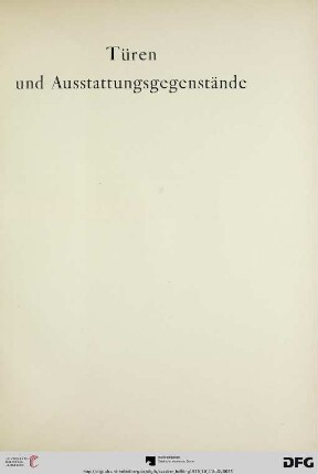 Türen und Ausstattungsgegenstände (Nr. 143-154)