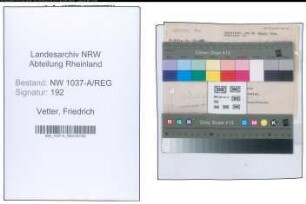 Entnazifizierung Friedrich Vetter , geb. 07.03.1901 ()