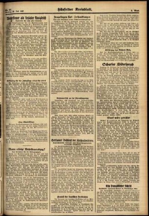 Zweite Ausgabe vom Montag, den 26. Juli 1937.