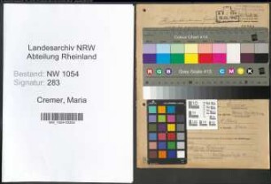 Entnazifizierung Maria Cremer , geb. 27.09.1888 ()
