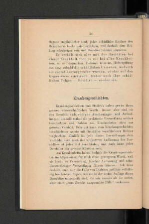 Krankengeschichten.