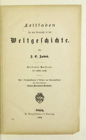Leitfaden für den Unterricht in der Weltgeschichte