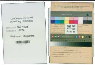 Entnazifizierung Margarete Wittmann , geb. 10.02.1907 ()