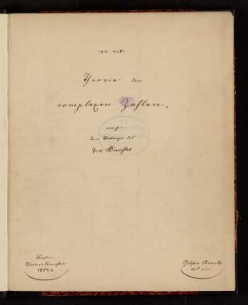 Theorie der complexen Zahlen. [Vorlesungsnachschrift], Berlin, 1853 - 1854