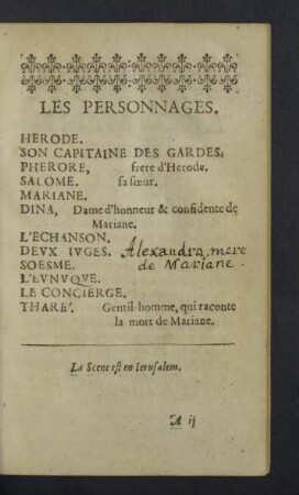 Les Personnages.