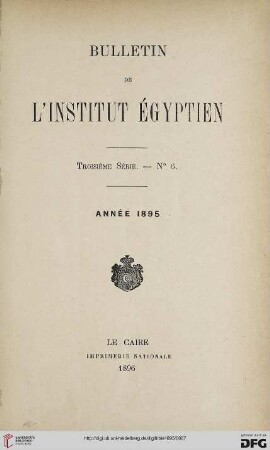 3.Ser. 6: Bulletin de l'Institut Egyptien