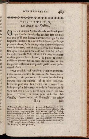 Chapitre V. Du devoir des Ecoliers.