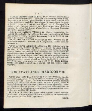 Recitationes Medicorum