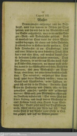 Caput III. Waßer