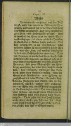 Caput III. Waßer