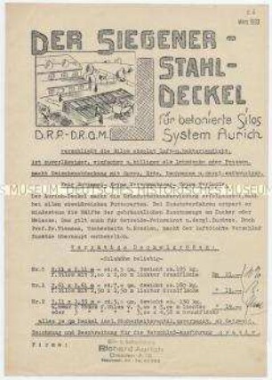 Der Siegener Stahldeckel für betonierte Silos System Aurich