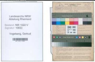 Entnazifizierung Gertrud Vogelsang , geb. 05.04.1911 (Korrespondentin)