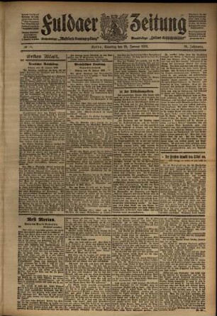Erste Ausgabe vom Samstag, den 25. Januar 1908.