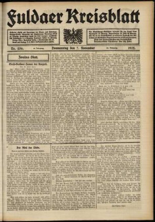Zweite Ausgabe vom Donnerstag, den 07. November 1912.