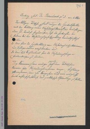 Antrag von Margarete Bernhard zur 27. Generalversammlung des ADF 1913 in Gießen