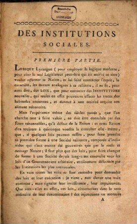 Des institutions sociales