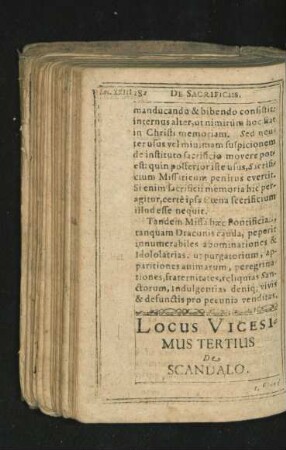 Locus Vicesimus Tertius. De Scandalo.