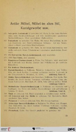 Antike Möbel, Möbel im alten Stil, Kunstgewerbe usw. (151-189e)