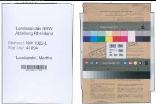 Entnazifizierung Martha Landsiedel , geb. 30.03.1901 (Bueroangestellte)