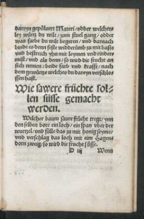 Wie sawere früchte sollen süsse gemacht werden.