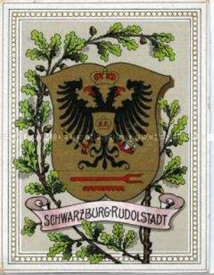 Postkarte mit Wappen des Fürstentums Schwarzburg-Rudolstadt