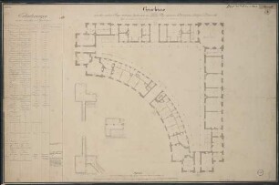 Grundrisse von der ersten Etage und dem Souterrain des östlichen Flügel Gebäudes des Königlichen Schlosses zu Benrath