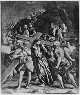 Simon und Kyrene hilft Christus das Kreuz tragen