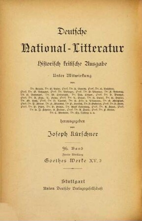 Goethes Werke, 15,2. Wilhelm Meisters Lehrjahre ; 2