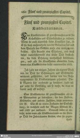 Fünf und zwanzigstes Capitel. Kindbetterinnen