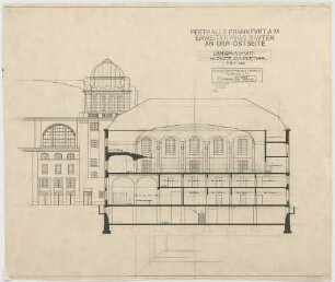 Thiersch, Friedrich von; Frankfurt / Main (Hessen); Festhalle - Kleiner Konzertsaal Ostseite (Längsschnitt)