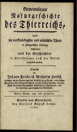 Bd. 8, Text: Gemeinnüzzige Naturgeschichte des Thierreichs. Bd. 8,Text