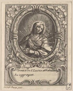 Maria der sieben Schmerzen (Mitgliedsausweis für eine 1729 gegründete Congregazione dei sette dolori)