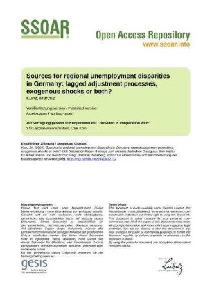 Sources for regional unemployment disparities in Germany: lagged adjustment processes, exogenous shocks or both?