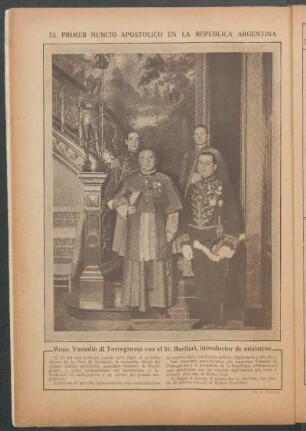 El primer nuncio apostólico en la República Argentina - [Fotografía]