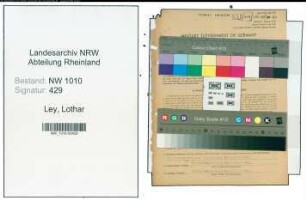 Entnazifizierung Lothar Ley , geb. 31.12.1906 (Arzt)