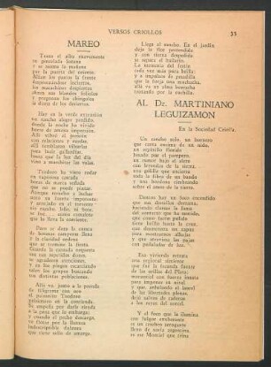 Al Dr. Martiniano Leguizamón : En la Sociedad Criolla.