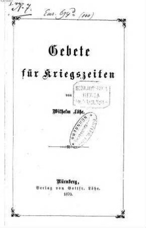 Gebete für Kriegszeiten
