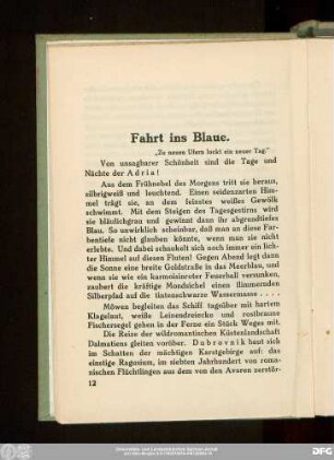 Fahrt ins Blaue.