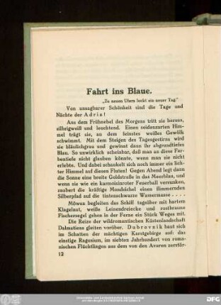 Fahrt ins Blaue.