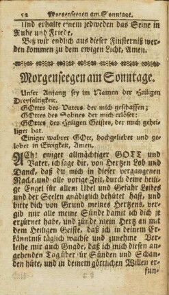Morgenseegen am Sonntage
