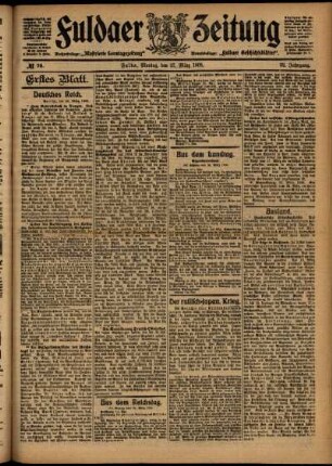 Erste Ausgabe vom Montag, den 27. März 1905.