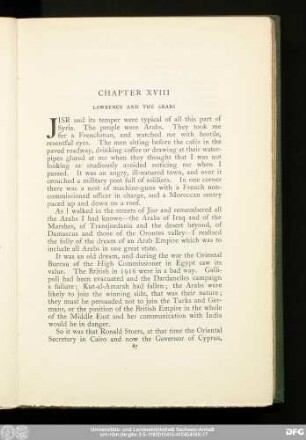 Chapter XVIII Lawrence And The Arabs