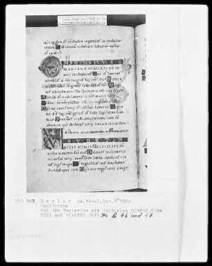 Psalter aus Werden — Initialen O und M, Folio 28verso
