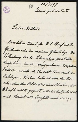 Brief 40: 23.07.1897