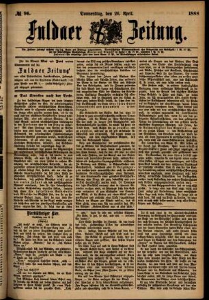 Ausgabe vom Donnerstag, den 26. April 1888.