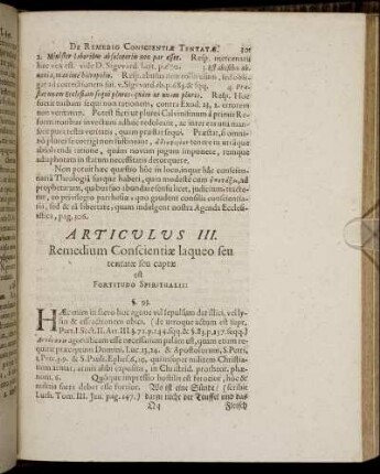Articulus III. Remedium Conscientiæ laqueo seu tentatæ seu captæ.